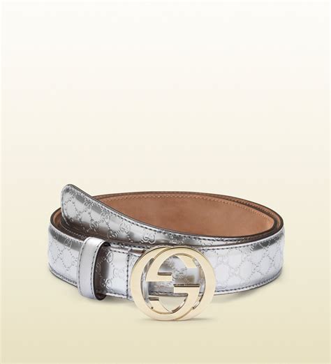 gucci belt with silver buckle.